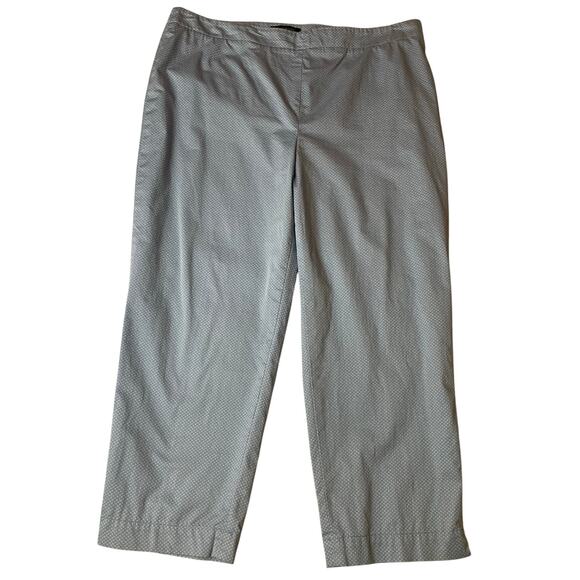 Talbots Pants - Talbots Baby Blue Cottage Print Side Zip Closure Semi Stretch Capri Pants 16